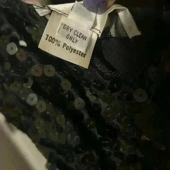 Tadashi Shoji s 10 Vintage 80’s Formal Gown Sequin Dress Black Timeless Classic - Picture 12 of 12